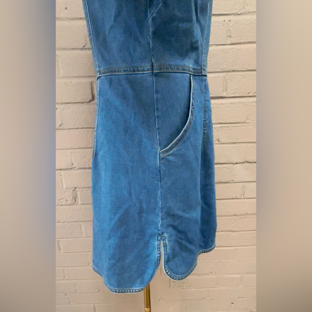 Free People  snap button denim shirt dress  M - Picture 8 of 14